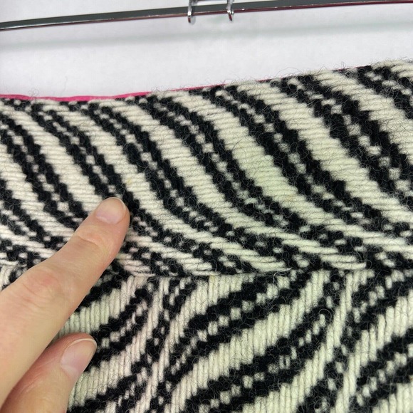 Milly Black Cream 100% Wool Short A-line Skirt Women's Sz 12 - Picture 3 of 6